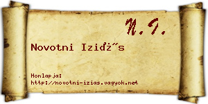 Novotni Iziás névjegykártya